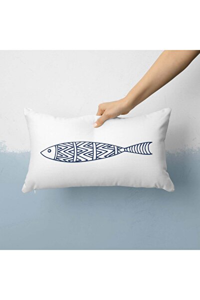 The Lucid Lab Lined Fish 30cm x 50cm / Marin Temalı Çift Taraflı Kırlent Kılıfı