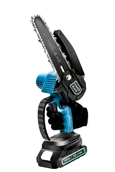 POWER BLACK Plus Germany Çift Bataryalı Extra Güçlü 58vf Şarjlı Dal Budama Testeresi
