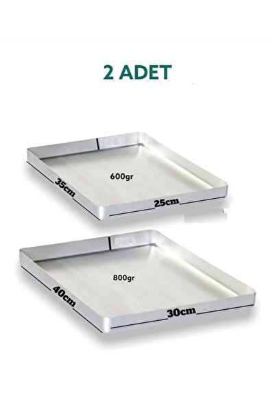 qpazar Alüminyum Köşeli Baklava & Börek Tepsisi 25x35 & 30x40 X4 Cm 600gr & 800gr