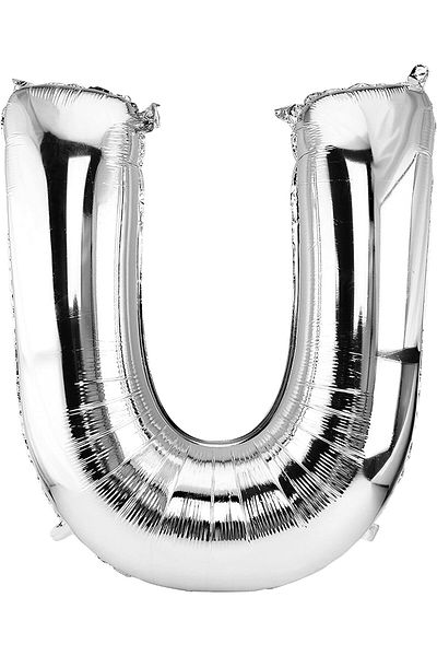 Deniz Party Store Silver Foil Balloon Medium Size ( U ) Letter
