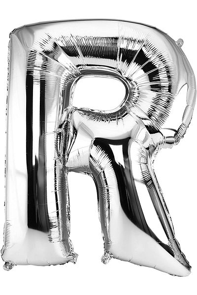 Deniz Party Store Silver Foil Balloon Medium Size (R) Letter