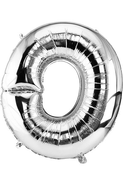Deniz Party Store Silver Foil Balloon Medium Size Letter (O)