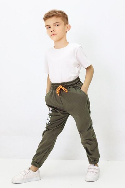CANBİX Boy's Skull Embroidered Velvet Trousers