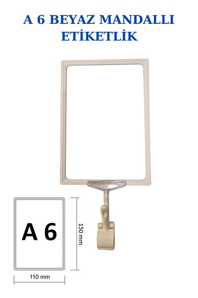 Modern Raf Latching A6 Plastic Frame Label Holder White 3 Pack