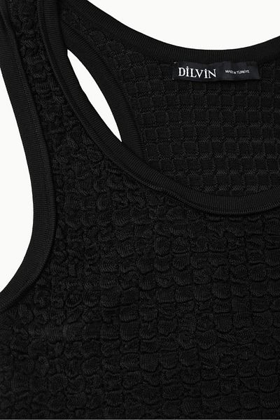 Dilvin 10396 crop cu bretele negru