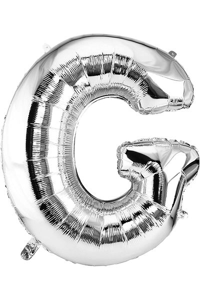 Deniz Party Store Silver Foil Balloon Medium Size ( G ) Letter