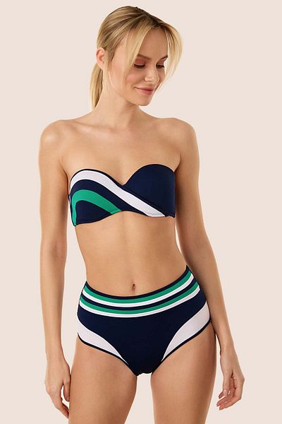 AYYILDIZ 3425 Navy Blue Strapless Bikini Set