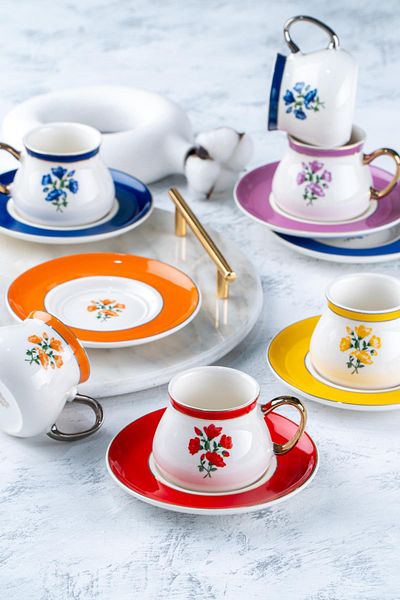 ACAR Celeste Set of 6 Coffee Cups - 90 ml