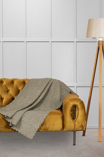 VELERDE HOME غطاء مقعد جاكار شينيل غير قابل للانزلاق عرض قياسي 175 سم × طول 215 سم مقابض بيج