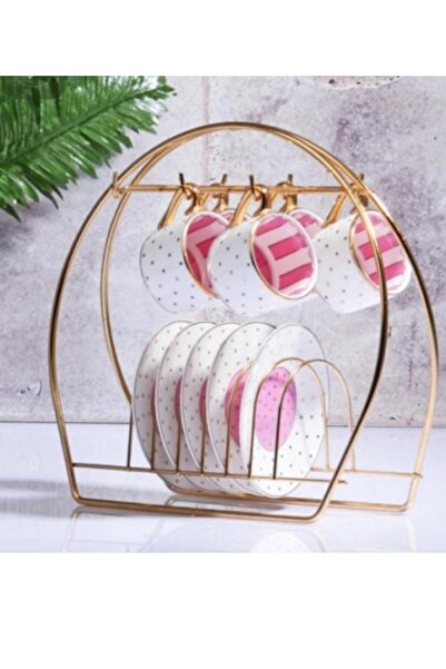 elif aksesuar Gold Metal 6 Lı Fincan Askılığı