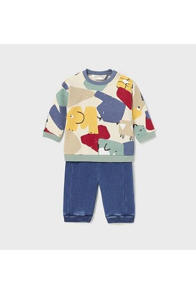MAYORAL Winter Baby Boy S-shirt Pants Set Dark Blue