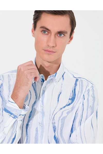 Cacharel Cămașă cu mânecă lungă de culoare albastru deschis G051SZ004.0001595071VR003