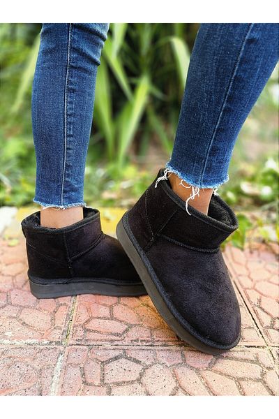 EPTC Suede Mini Ankle Boots - Flat Heel with Fun Inside, Scalloped Women Shoes 1 No, Large Receive