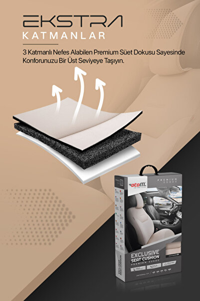 Otom Oto Koltuk Minderi Süet Bej - Exclusive Premium