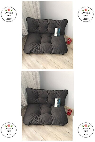 Lavinia Puf Lavinia Petek Önü Palet Yer Minderi Ikili Takım 2 Adet Sırtlı Ant...