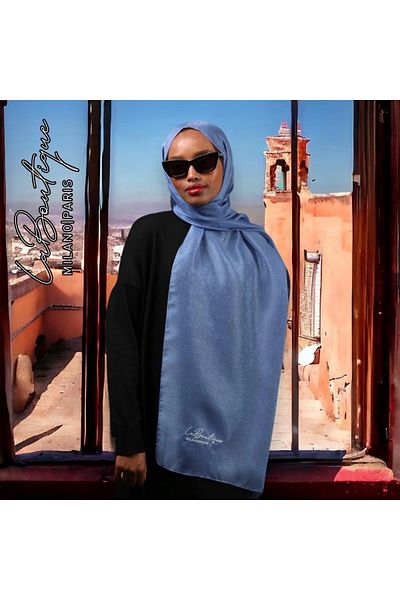 LA BOUTIQUE Evening Dress Shawl - INDIGO - 70X190