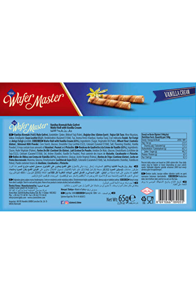 Çizmeci Time Wafer Master ROLLS Vanilya Kremalı Rulo Gofret 65 Gr. 2 Adet