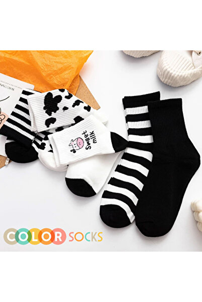 Color Socks 5 чифта дамски чорапи с шарка на крава