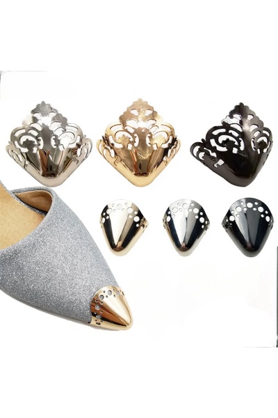 İsmet toka Ithal Ayakkabı Desenli Burun Demir Tokası (SİYAH) 1 Çift - Metal A...