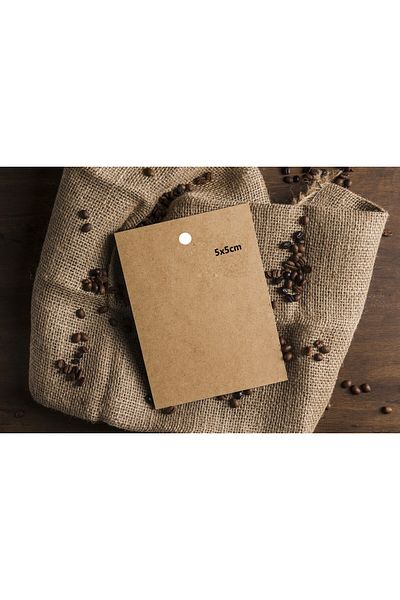 DERELİ MATBAA kraft cardboard label 500 pcs 5x5cm 4mm center rope vention