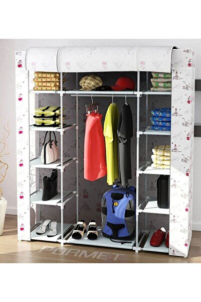 YükselenTicaret Güçlendirilmiş Çelik Profilli 12 Raf+60 Cm Askılık Çift Yanda...