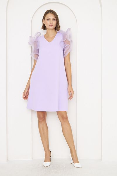 Swan Woman Rochie cu maneci din organza lila