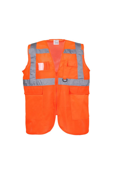 KKDSTOCK Work Safety Equipment Mesh Executive Warning Vest