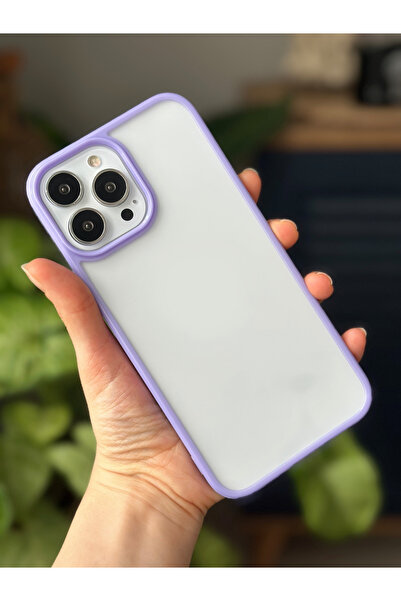 Go Aksesuar Iphone 13 Pro Uyumlu Kenar Renkli Şeffaf Kapak