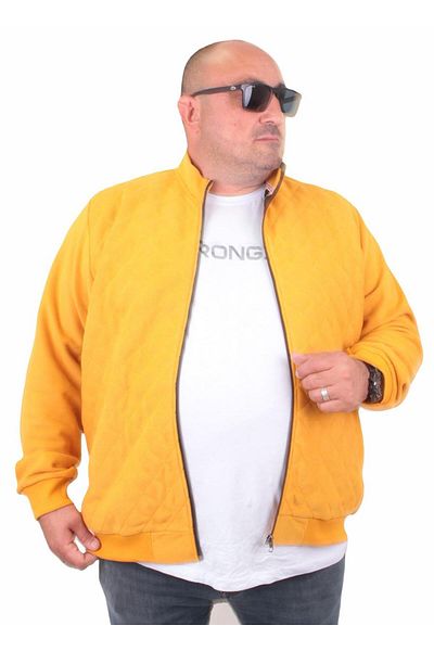 MocGrande Ζακέτα με φερμουάρ μεγάλου μεγέθους Diamond 23281 MUSTARD