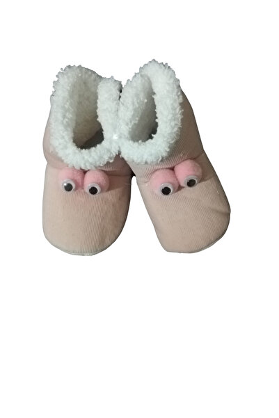 Allmart Kaydırmaz Taban, Figürlü Kız Erkek Bebek Pandufu, Ilkadım Ev Patiği, Terletmeyen Organik Pamuk