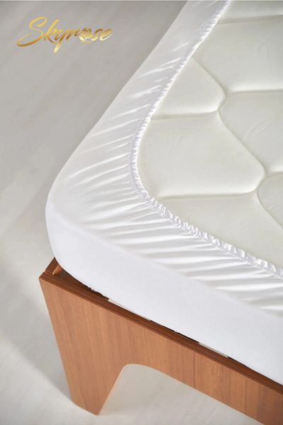 Skyrose Single Plain White Pollycotton Elastic Sheet Single Sheet 100x200 Economic Sheet