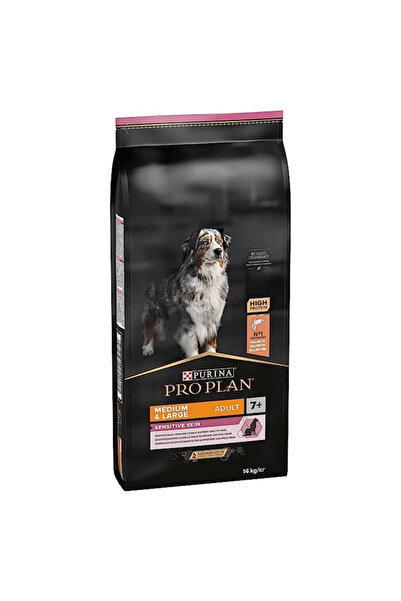 Pro Plan medium large +7 yaş 14kg sensitive skin senior somon yaşlı köpek maması orta ve büyük ırk