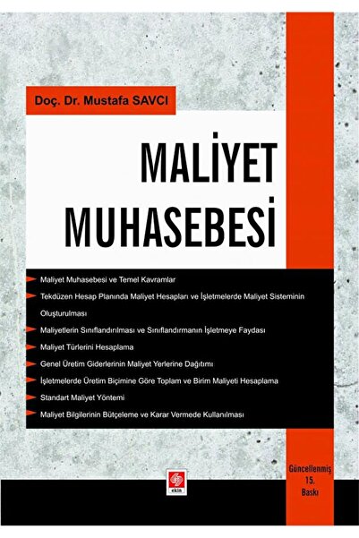 Ekin Basım Yayın Maliyet Muhasebesi Mustafa Savcı / Mustafa Savcı / Ekin Bası...