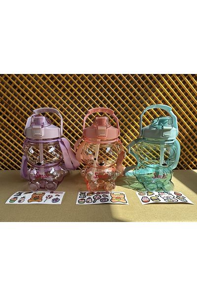 2B Bazaar Flask with Teddy Bear 1000 ML, Water, Drink Flask, Drinker, School, Office, Travel, BPA Free