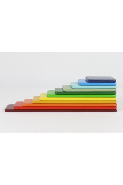 aliwooden 1 Year Old Waldorf Rainbow Rectangular Painting Set