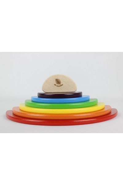aliwooden 7 Piece Waldorf Rainbow Semicircular Painting Set