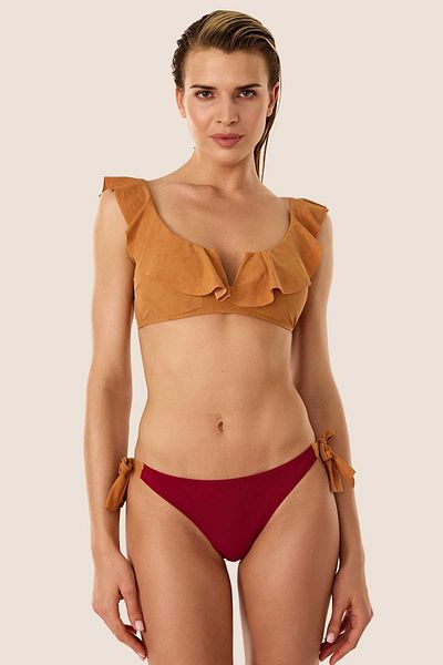 AYYILDIZ 5400 Set de bikini cu volante roșii Claret