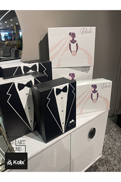 KOLİX Bride Gelin Bohçası - Gelin Kutusu - Damat Kutusu - Damat Bohçası - 2 '...