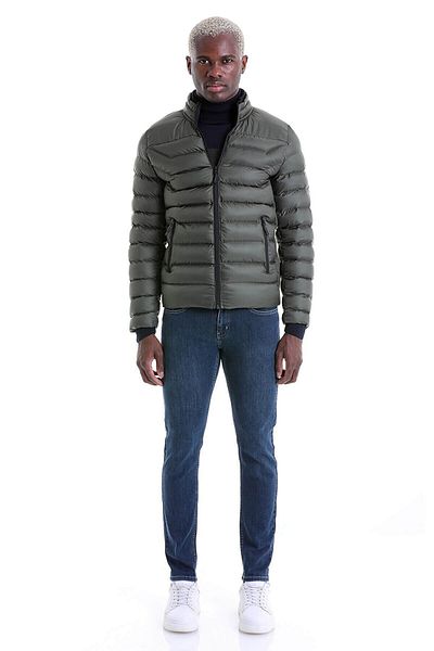 MAKRAS EXCLUSIVE Extra Slim Fit Straight Efes Hakim γιακά πουπουλένιο παλτό