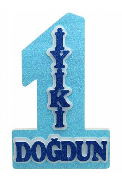 Kazanabil HAPPY BIRTHDAY WRITTEN 1 YEAR OLD PARTY STYROFOAM WALL DECORATION BLUE