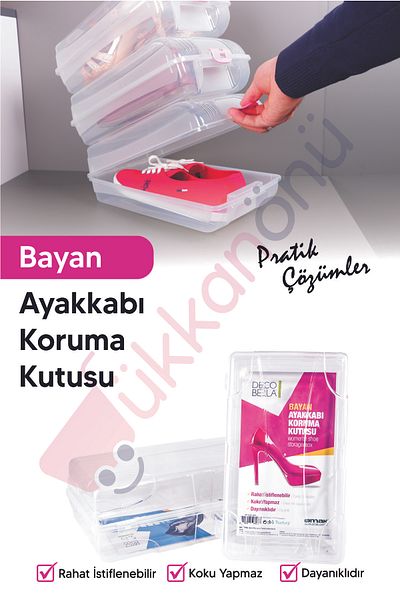 Dükkanönü 3 Pieces Women's Shoe Storage and Protection Box