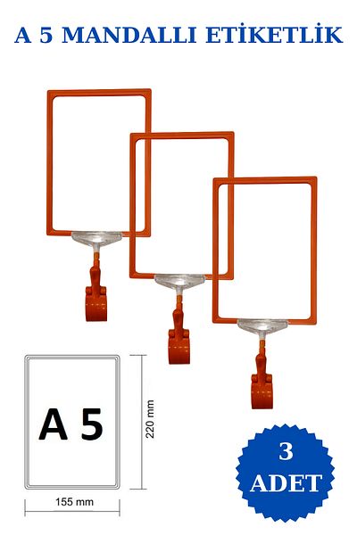 Modern Raf Latched A5 Label Holder Orange 3 Pack