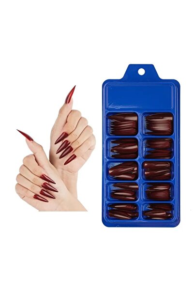 Nail Master 96 Adet Koyu Kırmızı Stiletto Takma Tırnak