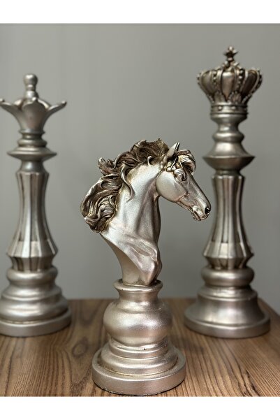 RAM Üçlü satranç seti şah vezir at heykeli dekoratif hediyelik biblo