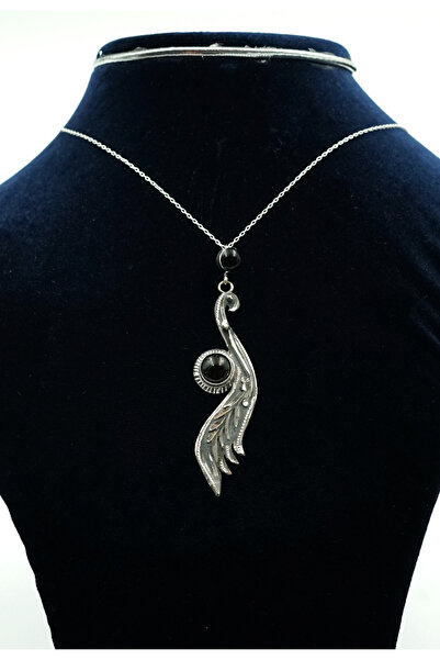 ALTAN ARSLAN Oltu Taşı Kolye,zümrüdü Anka Kuşu Gümüş Kolye,el Yapımı,kalem Iş...