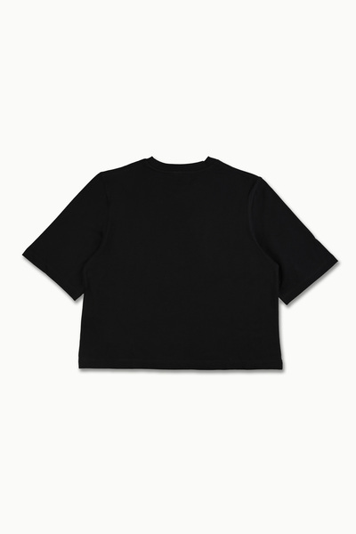 Dilvin 30299 Pamuklu Bisiklet Yaka Tshirt-siyah