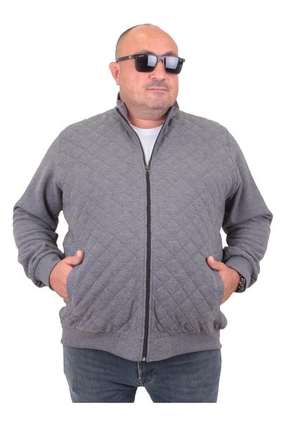 Starbattal Large Size Zippered Cardigan Diamond 23281 ANTHRACITE MELANGE