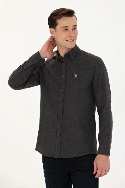 U.S. Polo Assn. BASE. Polo Assn. Men's Black Long Sleeve Basic Shirt G081SZ004.000.1672287.VR046