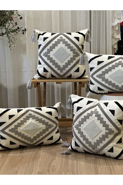 BUGİ HOME COLLECTİON PACHET DE 4 PUNCH BRODAT PUNCH GEOMETRIC BRODAT TEACĂ KIRLENT
