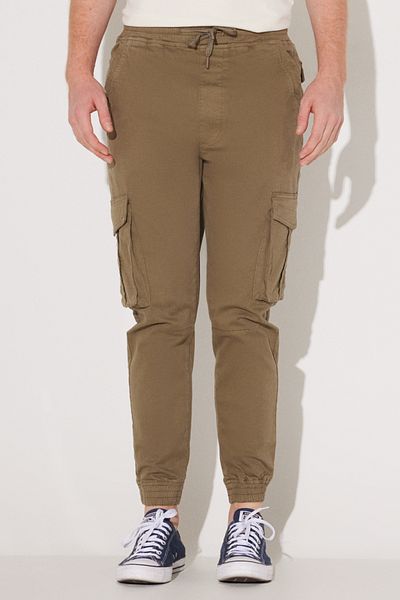 Lee Regular Fit Regular Cut Normal Waist Khaki Stretchy Jogger Pants